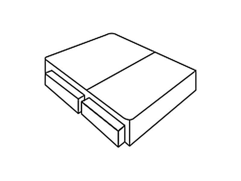 Double divan base with two drawers on one side