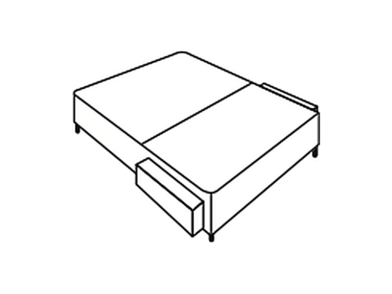 Single divan base with a side lifting ottoman storage lid