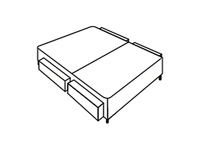 Single divan base with two drawers on one side