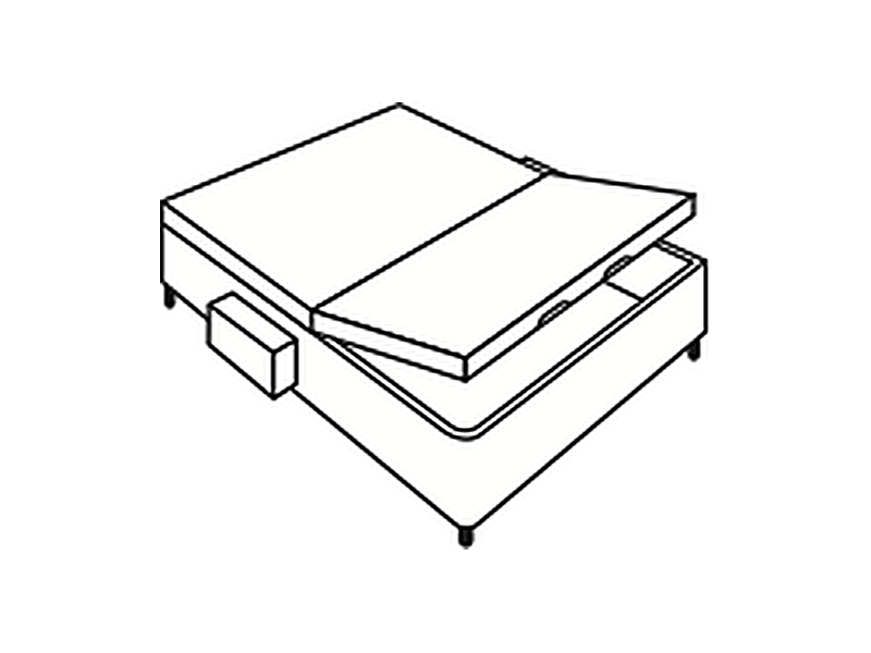 Double divan base with a full width end drawer and two side drawers