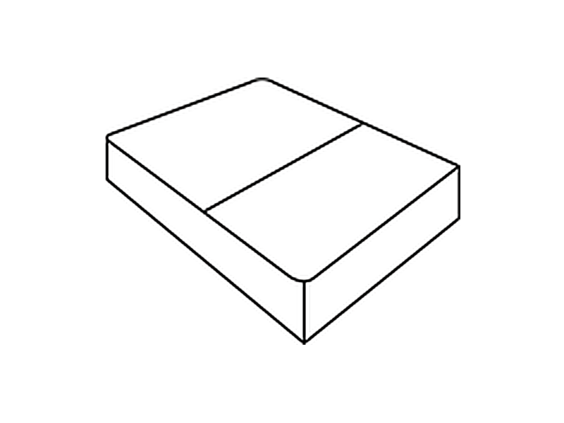 Double divan base with no storage