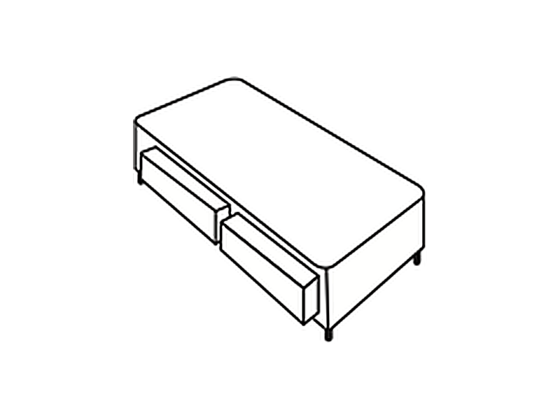 Single divan base with a side lifting ottoman storage lid