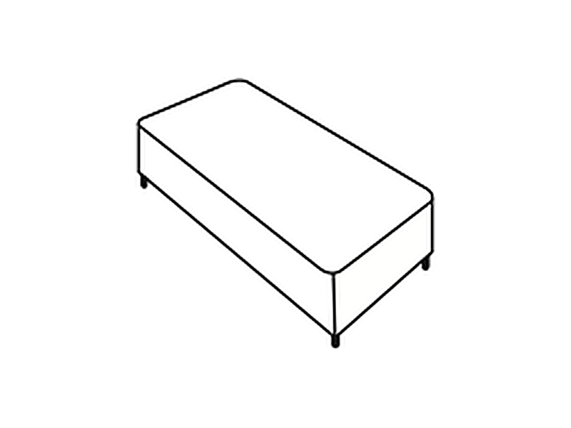 Single divan base with two drawers on one side